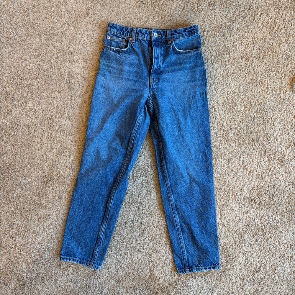 Mango Straight Blue Mom Jeans